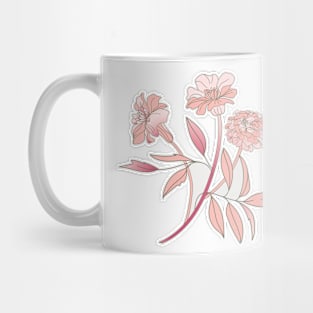 Marigold flower in salmon rose Mug